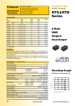 RTD-1509 Datasheet PDF RECOM Electronic GmbH