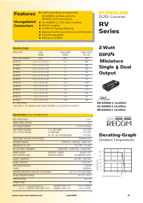 RV-0505D Datasheet PDF RECOM Electronic GmbH
