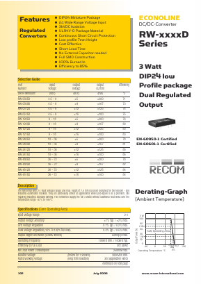 EN-60950-1 Datasheet PDF RECOM Electronic GmbH