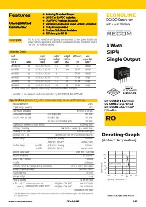 RO-0512S/P_15 Datasheet PDF RECOM Electronic GmbH