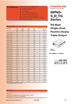 RP40-242.5SG_06 Datasheet PDF RECOM Electronic GmbH