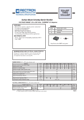 SS520BF Datasheet PDF Rectron Semiconductor