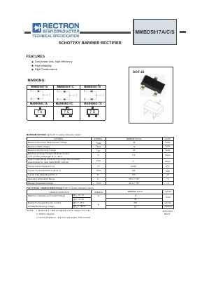 MMBD5817C Datasheet PDF Rectron Semiconductor