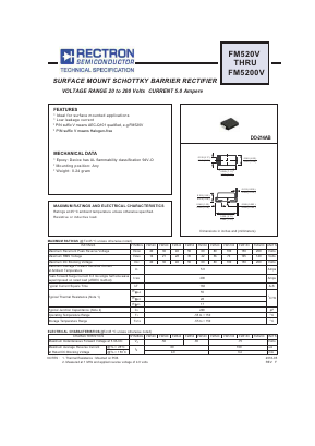 FM520V Datasheet PDF Rectron Semiconductor