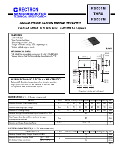 RS606M Datasheet PDF Rectron Semiconductor