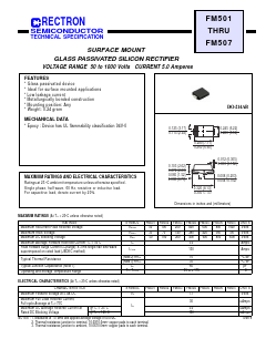 FM501 Datasheet PDF Rectron Semiconductor