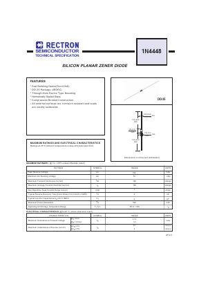 1N4448 Datasheet PDF Rectron Semiconductor