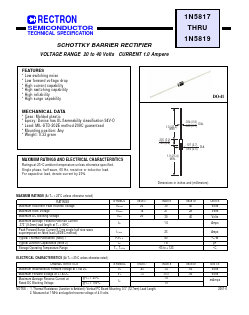 1N5818 Datasheet PDF Rectron Semiconductor