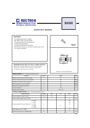 BAS85 Datasheet PDF Rectron Semiconductor