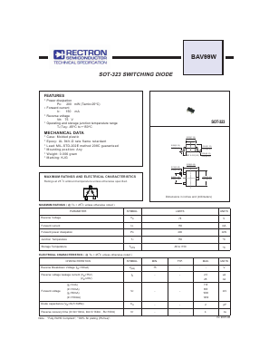 BAV99W Datasheet PDF Rectron Semiconductor