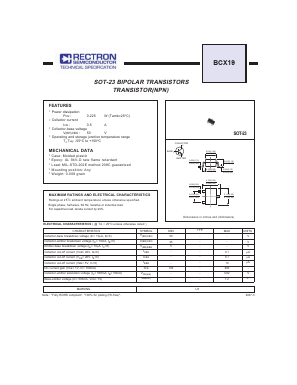 BCX19 Datasheet PDF Rectron Semiconductor