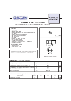 BZM55C33 Datasheet PDF Rectron Semiconductor
