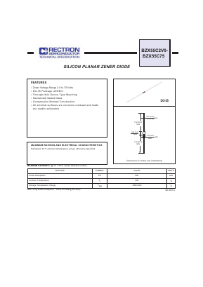 BZX55C18 Datasheet PDF Rectron Semiconductor