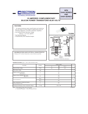 D44H10 Datasheet PDF Rectron Semiconductor