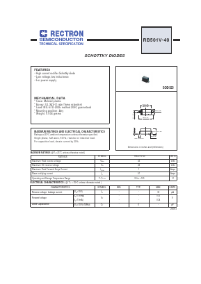 RB501V-40 Datasheet PDF Rectron Semiconductor