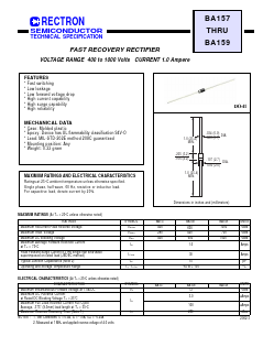 BA158 Datasheet PDF Rectron Semiconductor