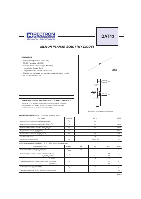 BAT43 Datasheet PDF Rectron Semiconductor