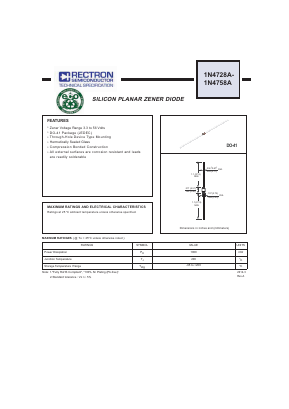 1N4745A-B Datasheet PDF Rectron Semiconductor