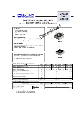 MB3505W_07 Datasheet PDF Rectron Semiconductor