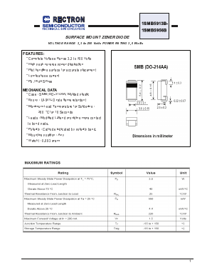 1SMB5913B Datasheet PDF Rectron Semiconductor