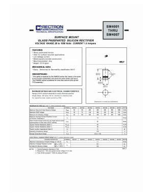 SM4001-W Datasheet PDF Rectron Semiconductor