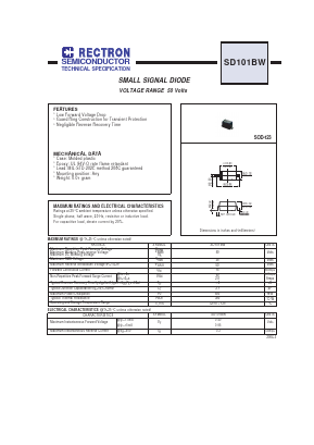 SD101BW Datasheet PDF Rectron Semiconductor