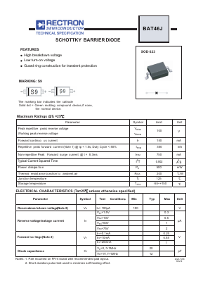 BAT46J Datasheet PDF Rectron Semiconductor