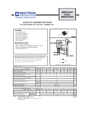 MBR2045C Datasheet PDF Rectron Semiconductor