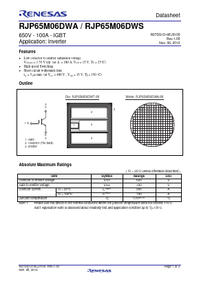 RJP65M06DWA Datasheet PDF Renesas Electronics