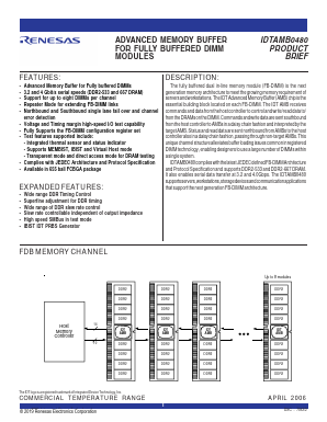 IDTAMB0480A5BJG8 Datasheet PDF Renesas Electronics