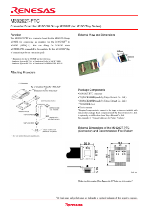 M30262T-PTC Datasheet PDF Renesas Electronics