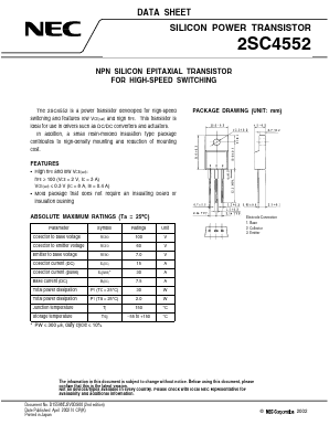 2SC4552 Datasheet PDF Renesas Electronics