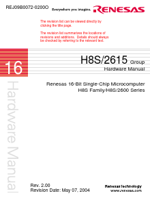 HD64F2615 Datasheet PDF Renesas Electronics