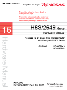 H8S2649 Datasheet PDF Renesas Electronics