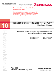 H8S/2667 Datasheet PDF Renesas Electronics
