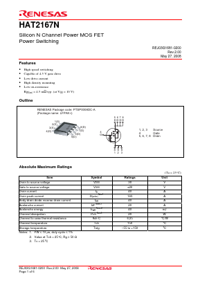 HAT2167N Datasheet PDF Renesas Electronics