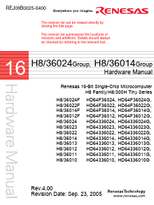 H8/36012 Datasheet PDF Renesas Electronics