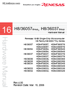 HD64F36054 Datasheet PDF Renesas Electronics