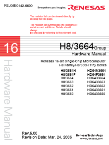 H8/3664 Datasheet PDF Renesas Electronics