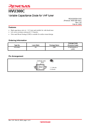 HVU300C Datasheet PDF Renesas Electronics