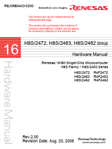 H8S/2462 Datasheet PDF Renesas Electronics