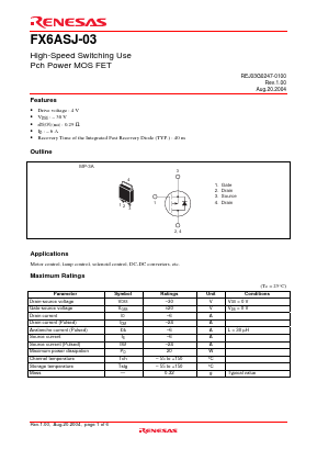 FX6ASJ-03-T13 Datasheet PDF Renesas Electronics
