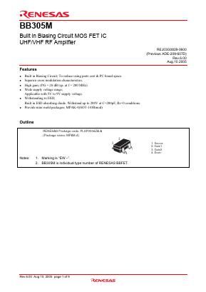 BB305M Datasheet PDF Renesas Electronics