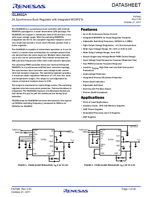 ISL8502AIRZ Datasheet PDF Renesas Electronics