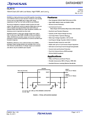 ISL9016IRUFBZ-T Datasheet PDF Renesas Electronics