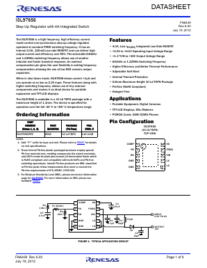 ISL97656IRTZ-T Datasheet PDF Renesas Electronics