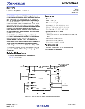 ISL97678 Datasheet PDF Renesas Electronics