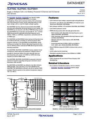 ISL97692IIZ-T Datasheet PDF Renesas Electronics