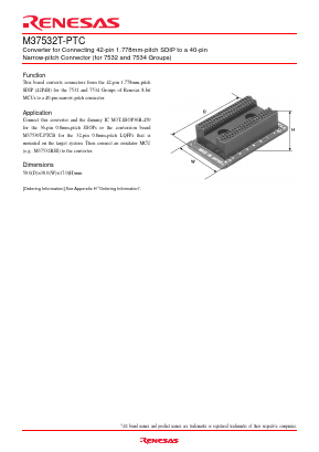 M37532T-PTC Datasheet PDF Renesas Electronics