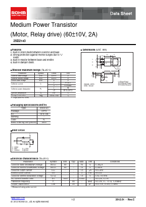 2SD1866TV2 Datasheet PDF Renesas Electronics
